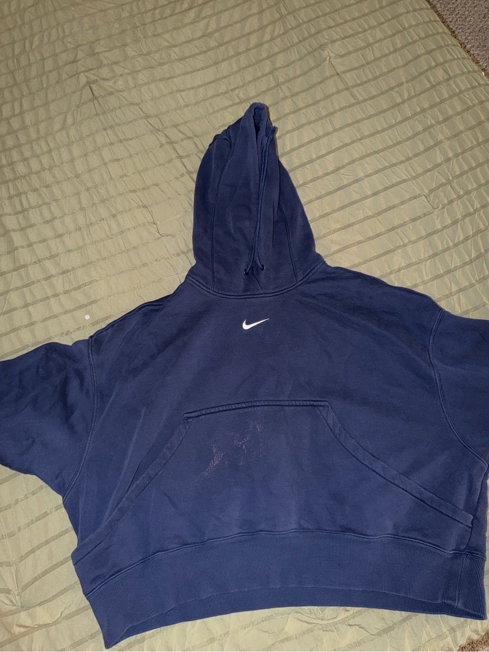 Nike Navy Swoosh Cropped Hoodie